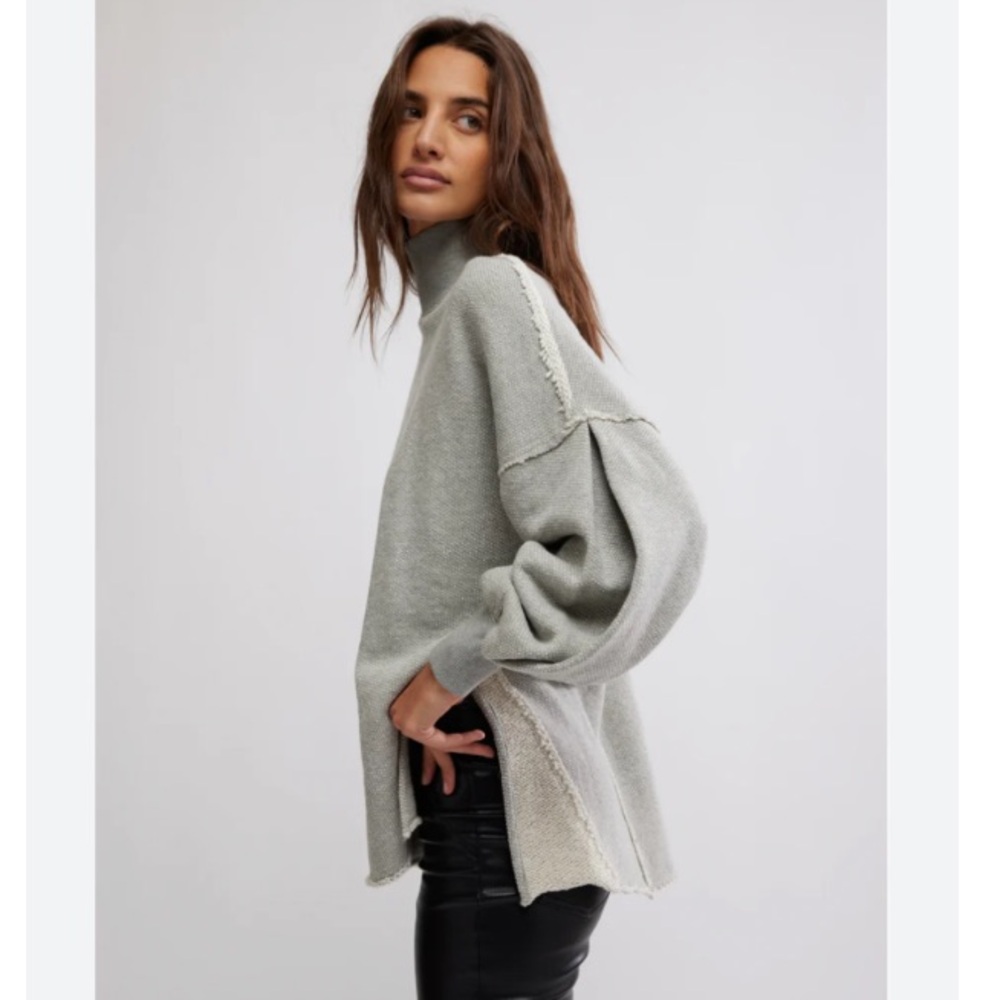 We The Free  Wonderful Pullover Sweater Slouchy Oversized Heather Gray  Large - Picture 8 of 16